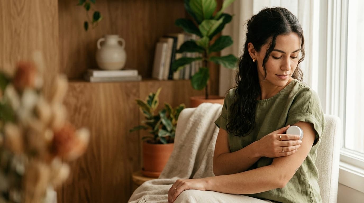 Woman applying Profyle test kit